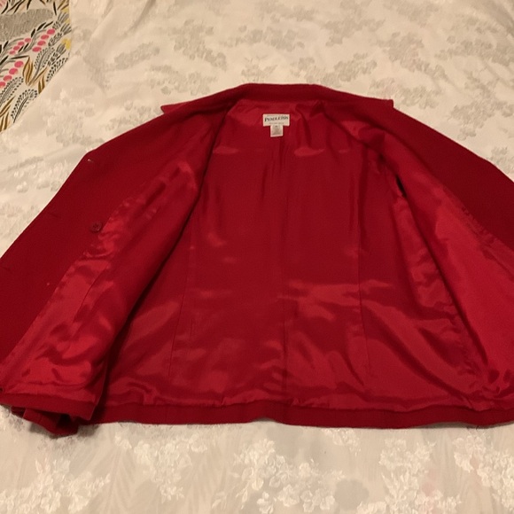 Red Wool Pendleton Pea Coat - Size 16 - 100% Merino Wool - Gorgeous coat! - Picture 7 of 10